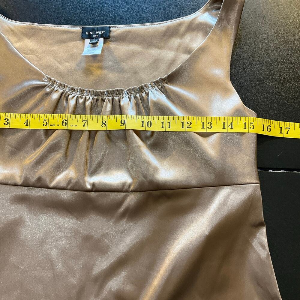 NWT Nine West Pant Suit Set Champagne Satin Jacket 6 Pants 8 Formal Occasion - Picture 12 of 16